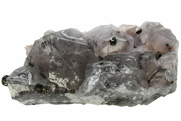 Quartz Crystal Cluster with Epidote Inclusions - China #214693